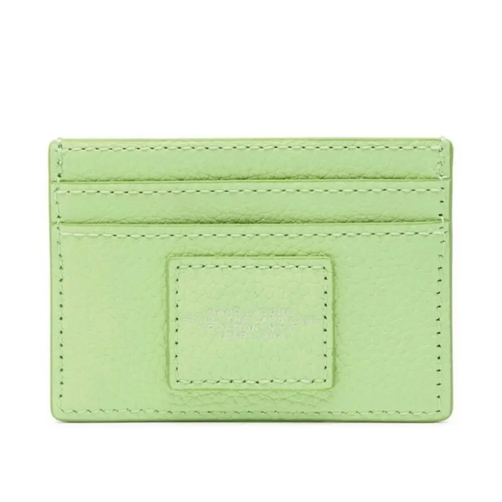Marc Jacobs The Card Case in Mint Green Pebble Leather